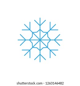 Snowflake vector icon, symbol of winter season and christmas