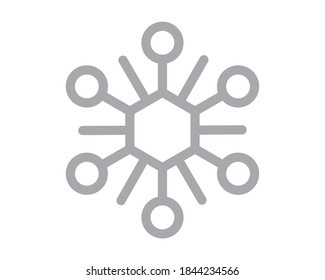 Snowflake vector icon. Symbol of winter, christmas and holidays. Linear editable illustration.