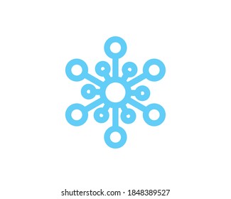 Snowflake vector icon. Symbol of winter, christmas and holidays. Linear editable illustration.