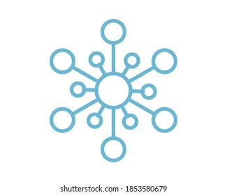 Snowflake vector icon. Symbol of winter, christmas and holidays. Linear editable illustration.