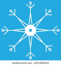 Snowflake vector icon. White snowflake. Air conditioning. 
