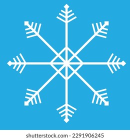 Snowflake vector icon. White snowflake. Air conditioning. 