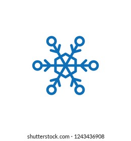 Snowflake vector icon, winter season symbol, christmas decoration geometric element