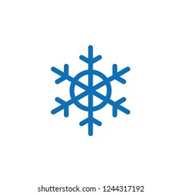 Snowflake vector icon, winter season symbol, christmas decoration geometric element