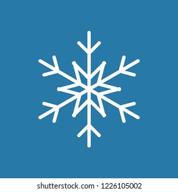 Snowflake vector icon, winter snow season symbol