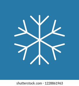 Snowflake vector icon, winter snow season symbol