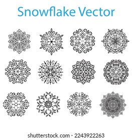 Snowflake  vector. Snowflake icons. Snowflake ornament vector.
