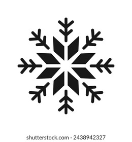 Schneeflocken-Vektor-Illustration schwarzer isolierter weißer Hintergrund