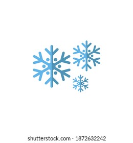Snowflake vector illustration, Christmas and winter theme, snowflake flat icon, isolated on white background