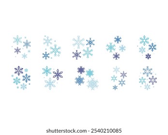 Snowflake Vector Illustration Element Set
