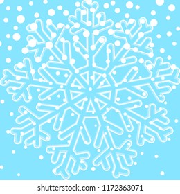 Snowflake vector illustration. Falling snow background.