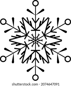 Snowflake vector illustration. Snowflake graphic icon. Isolated on White