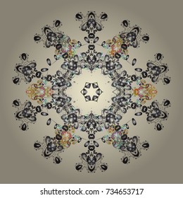 Snowflake Vector illustration. Snowflake Icon. Vector illustration. Snowflake isolated on beige, gray and neutral colors.