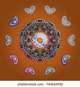 Snowflake Vector illustration. Snowflake Icon. Vector illustration. Snowflake isolated on orange, gray and white colors.