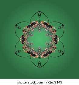 Snowflake Vector illustration. Snowflake Icon. Isolated on green, gray and white colors. Winter snowflake.