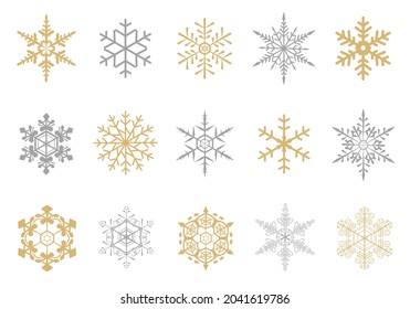 Snowflake vector illustration icon set