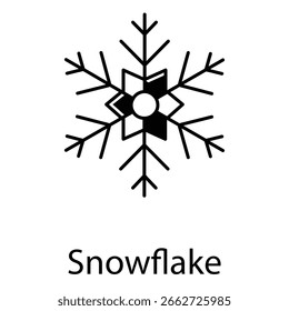 Snowflake Vector Illustration Icon for Winter Decoration and Holiday Projects