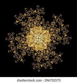 Snowflake Vector illustration. Snowflake Icon. Winter snowflake. Isolated on golden colors.
