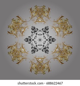 Snowflake Vector illustration. Snowflake Icon. Winter mandala. Snowflake isolated on gray shadows eadial background.