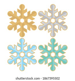 The Snowflake Vector Illustration. Snowflake Isolated On White Background. Cute Snowflake
