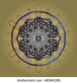 Snowflake Vector illustration. Snowflake isolated on beige background. Snowflake Icon. Winter mandala.