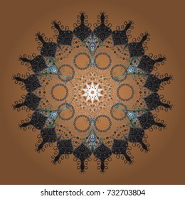 Snowflake Vector illustration. Vector illustration. Snowflake isolated on orange, gray and brown colors. Snowflake Icon.