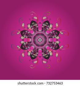 Snowflake Vector illustration. Vector illustration. Snowflake isolated on magenta, gray and white colors. Snowflake Icon.