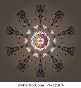 Snowflake Vector illustration. Snowflake isolated on beige, gray and white colors. Snowflake Icon. Vector illustration.