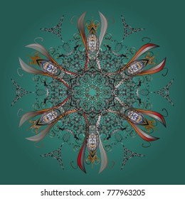 Snowflake Vector illustration. Isolated on blue, gray and brown colors. Snowflake Icon. Winter snowflake.