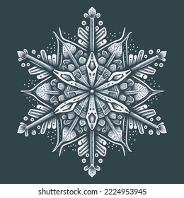 Snowflake Vector Illustration Logo Icon Tshirt Design Greeting Card