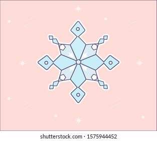 Snowflake Vector Illustration On The Pink Background