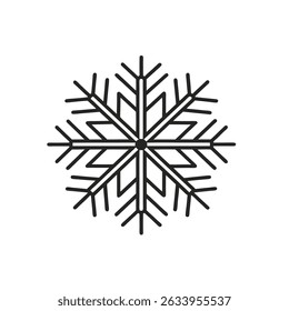 Snowflake vector illustration on a white background, featuring intricate design with subtle winter holiday elements—perfect for seasonal graphics and festive decor.