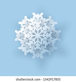 snowflake. Vector illustration of a realistic paper snowflake, a template for decorating a holiday card for Christmas.