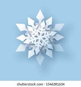 snowflake. Vector illustration of a realistic paper snowflake, a template for decorating a holiday card for Christmas.