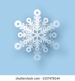 snowflake. Vector illustration of a realistic snowflake, a template for decorating a holiday card for Christmas.