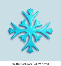 Schneeflocke Vektorgrafik mit glänzender blauer Textur. Neue Jahres- und Weihnachtsbauelemente