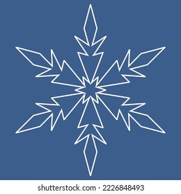 Snowflake vector illustration, symbol icon symmetrical mandala snowflake for design