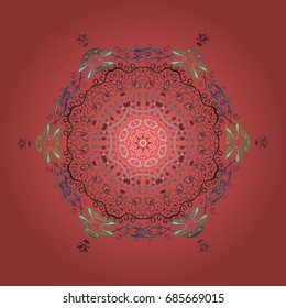 Snowflake Vector illustration. Winter mandala. Snowflake isolated on pink background. Snowflake Icon.