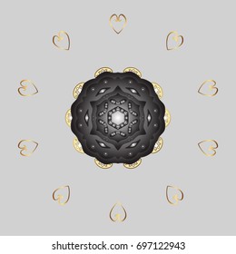 Snowflake Vector illustration. Winter mandala. Snowflake isolated on gray background. Snowflake Icon.