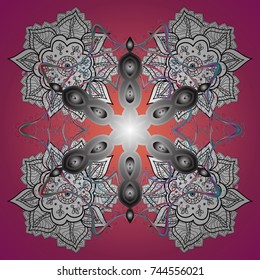 Snowflake Vector illustration. Winter mandala. Snowflake isolated on pink background. Snowflake Icon.