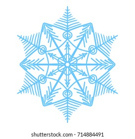 Snowflake vector illustration. Winter simbol. Snow icon