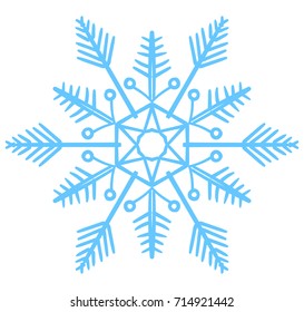 Snowflake vector illustration. Winter simbol. Snow icon