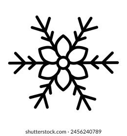 Snowflake Vector Line Icon Design