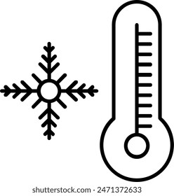 Snowflake Vector Line Icon Design