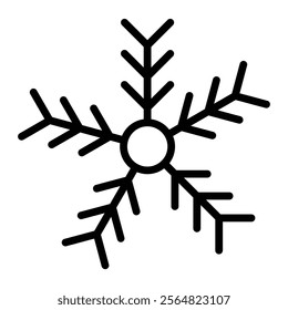 Snowflake Vector Line Icon Design