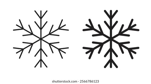 Snowflake vector line icon illustration