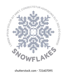 Snowflake vector logo templates isolated on white background. Geometrical abstract snowflake logo, frozen product, Christmas celebration, winter activities logo design.