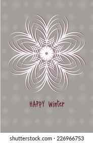 Snowflake vector with massage happy winter.