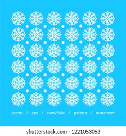Snowflake. Vector snowflake ornament. Pattern abstract. Design background for card, web, print, wallpaper, textile, boxing, paper. Christmas, New year, holiday winter ornament. Winter snow.