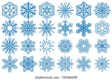 Snowflake Vector Ornaments Set 16. Great for winter and Christmas projects.